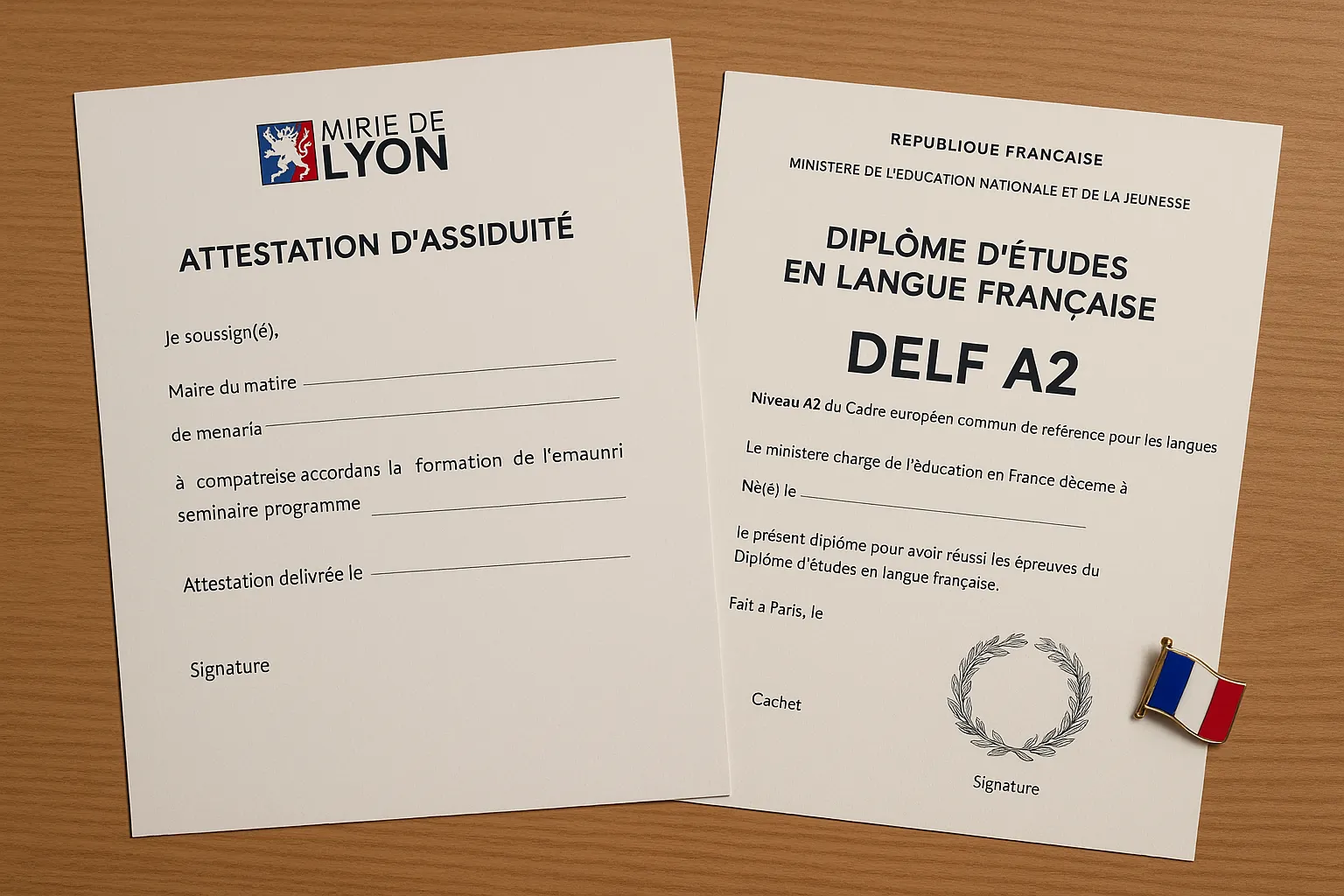 Two official certificates—one labeled 